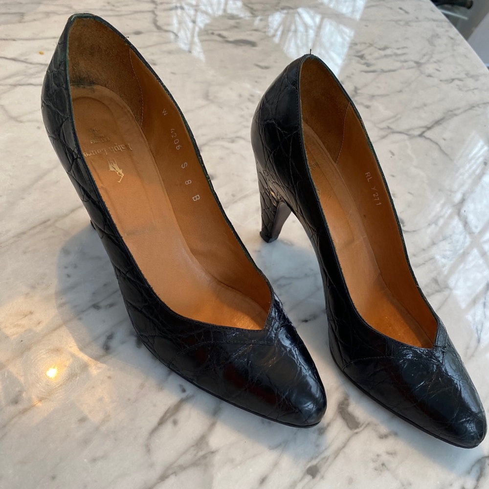 Ralph Lauren Women’s Vintage Crocodile Pumps 8 Gem